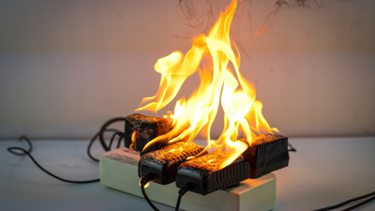 On fire electrical wiring