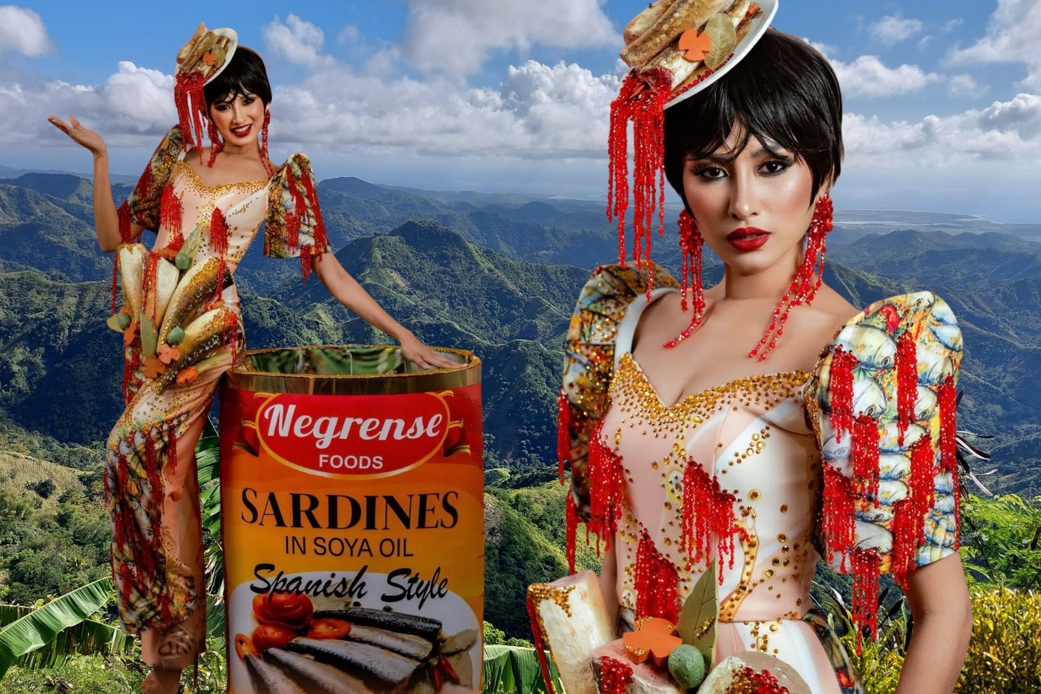 Sardines-inspired gown