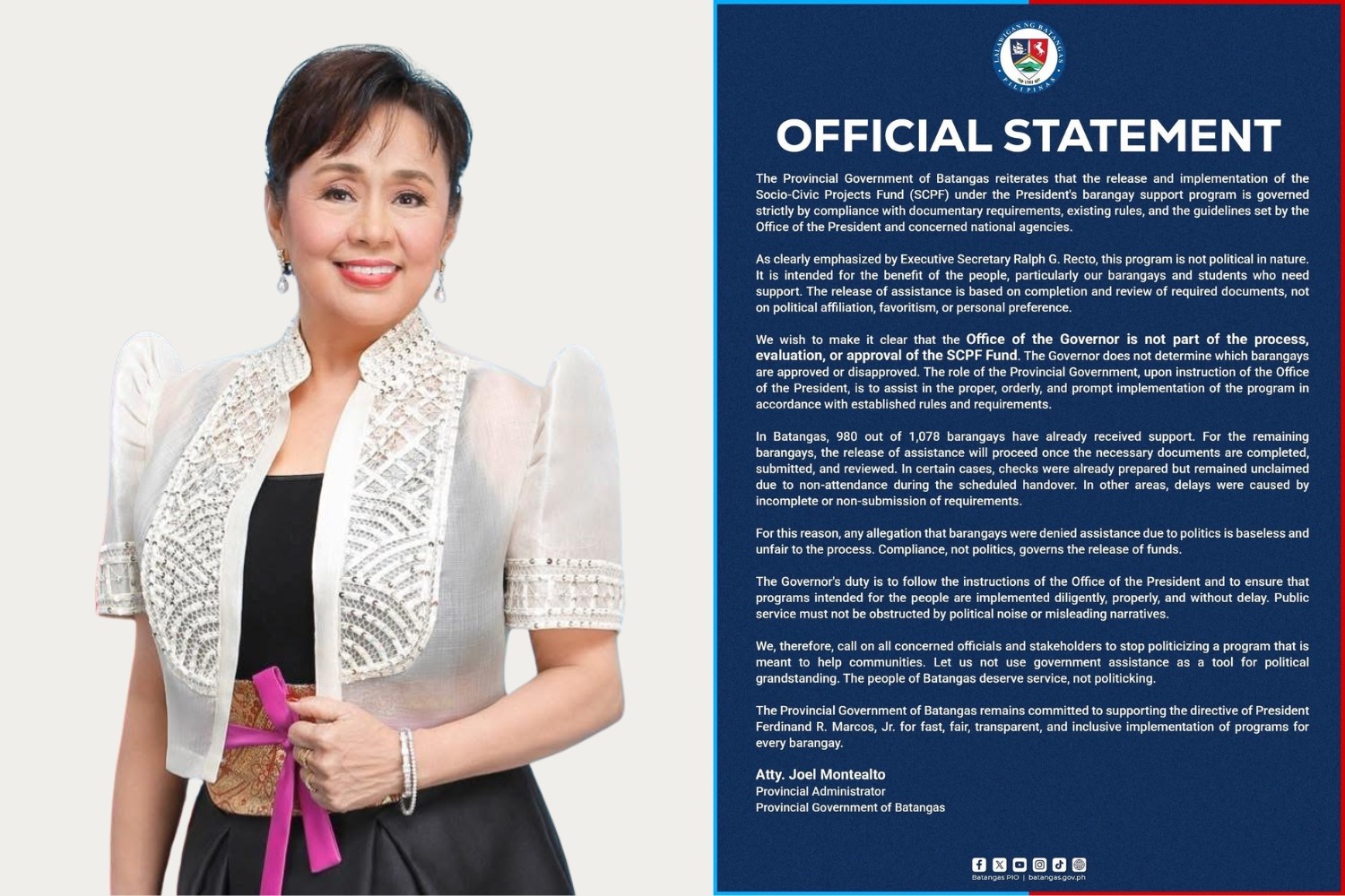 Vilma-Santos-barangay-fund-issue