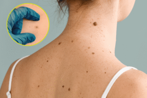 nape and back showing body moles