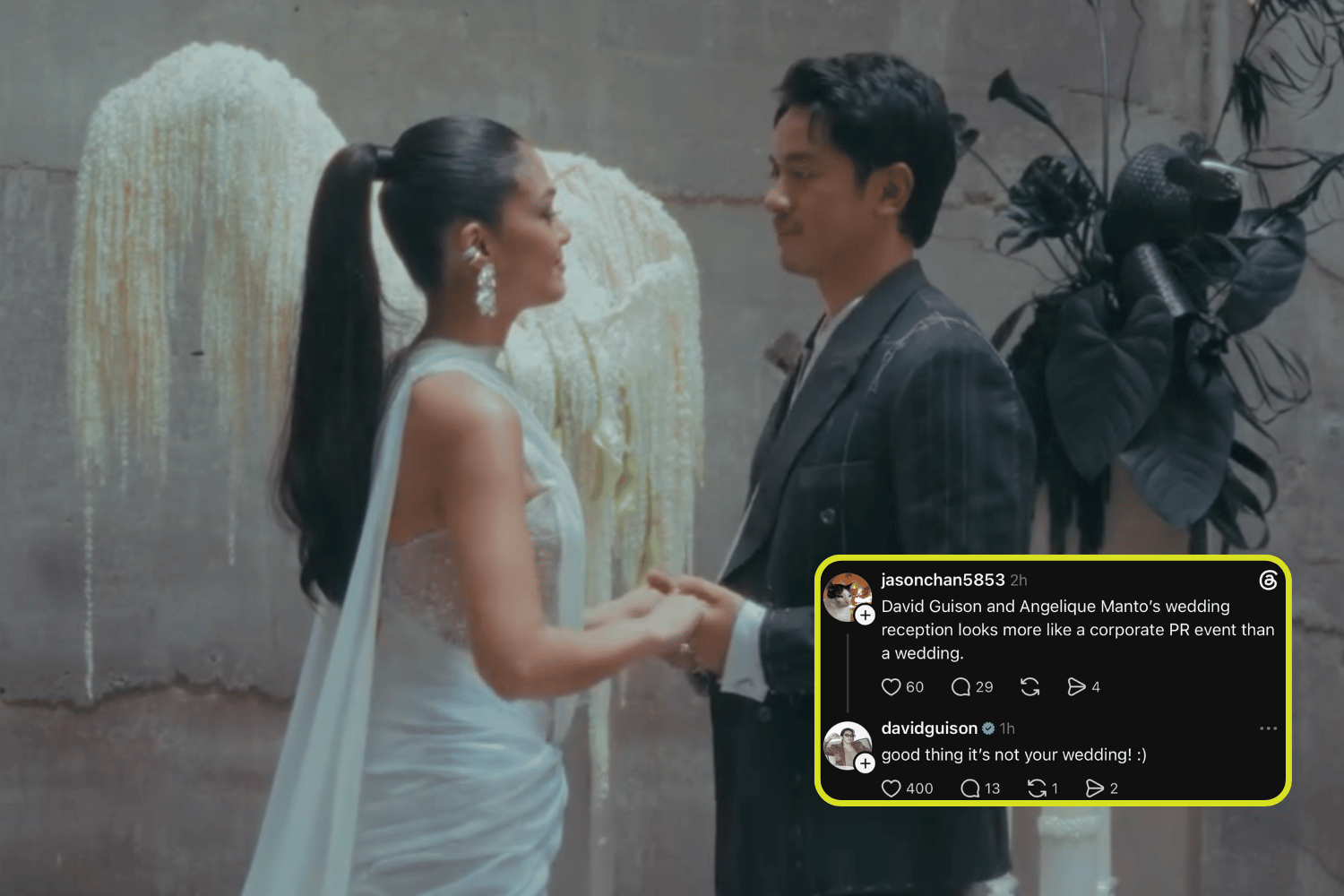 David Guison on ‘corporate’ wedding comment