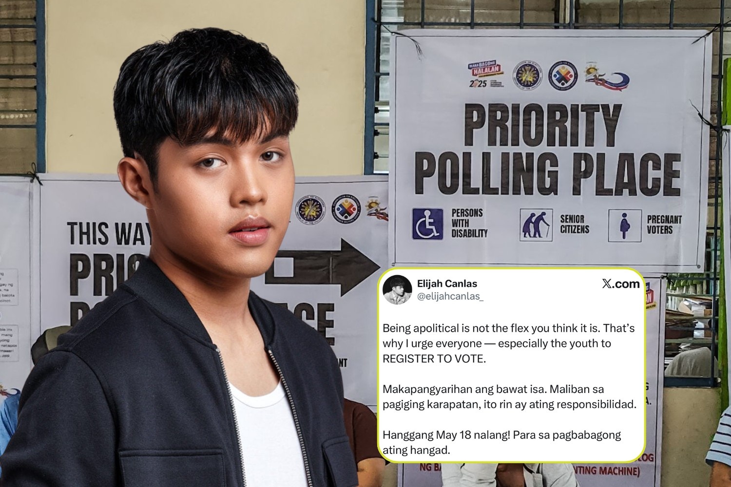 Elijah Canlas urges young voters to register