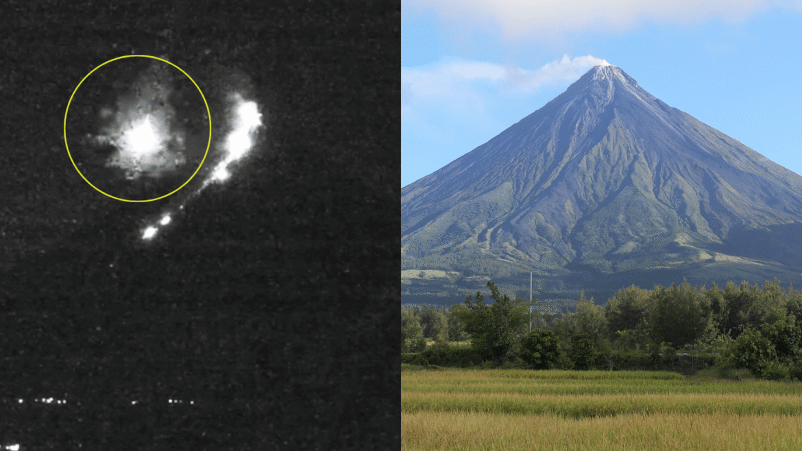 Meteor strike in Mayon Volcano