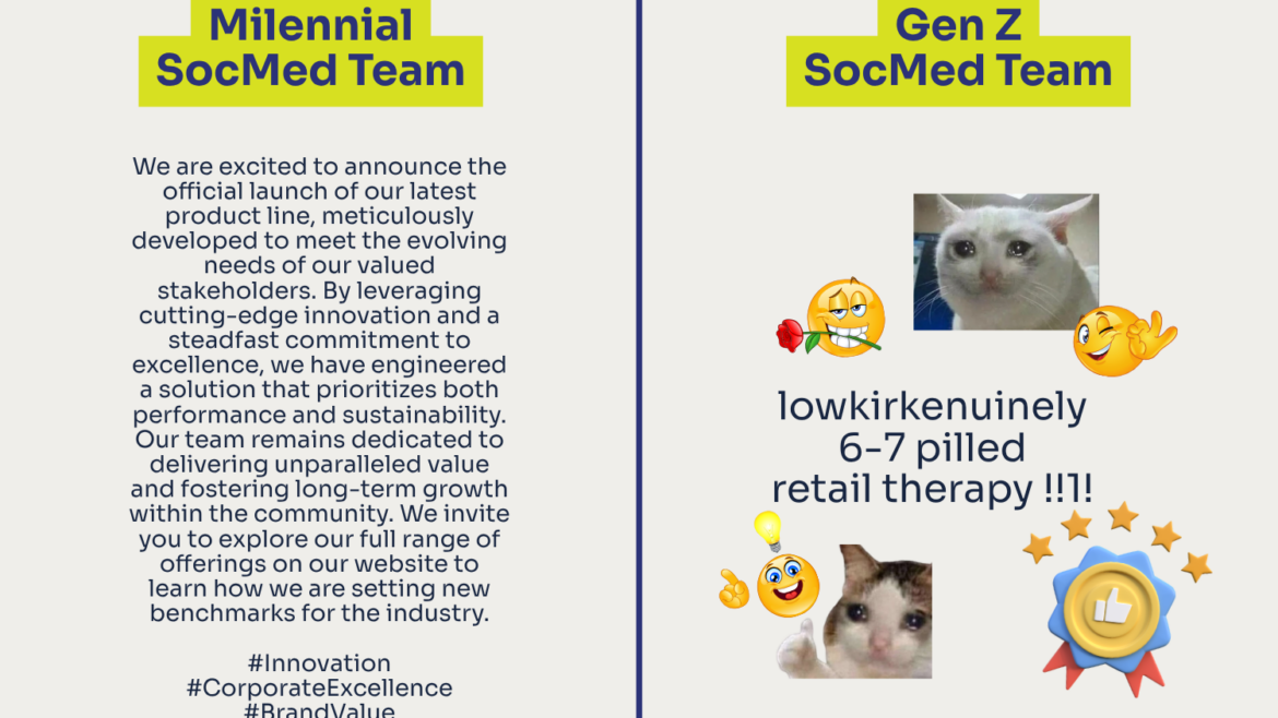 Millenial vs Gen Z social team trend