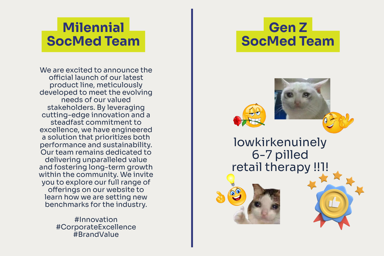 Millenial vs Gen Z social team trend