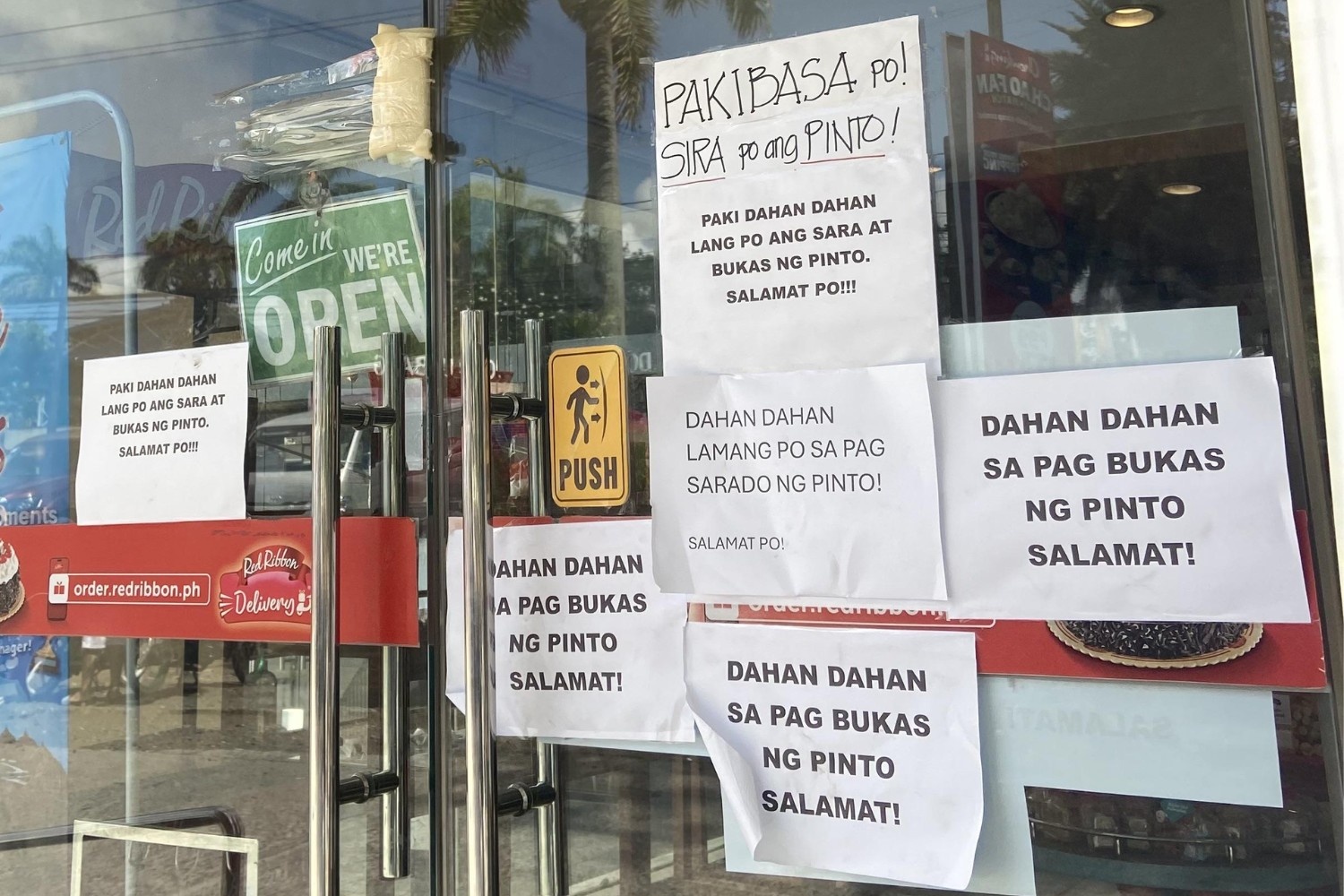 Red Ribbon door signages