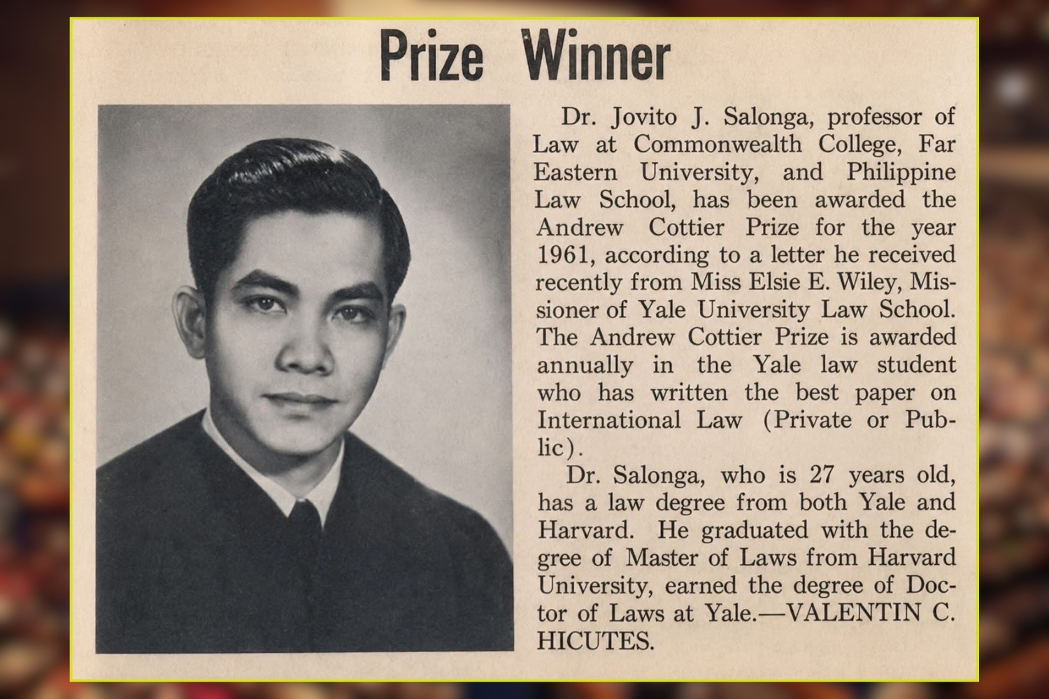 Jovito Salonga Senate excellence