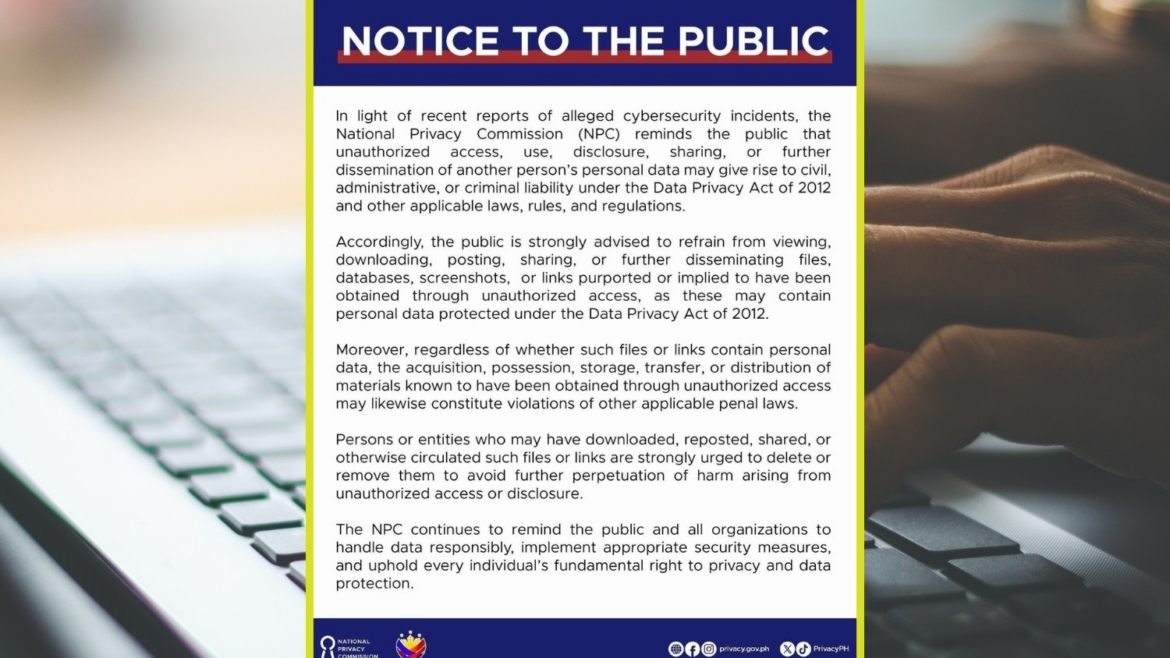 National Privacy Commission public advisory