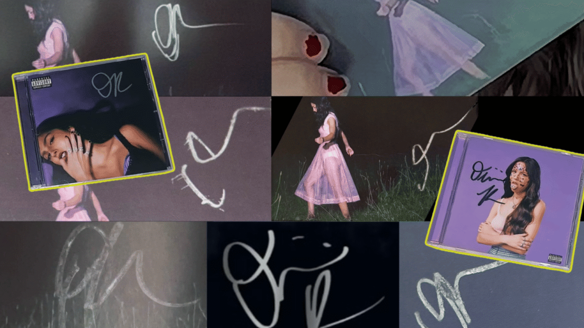 Olivia Rodrigo floppy autographs