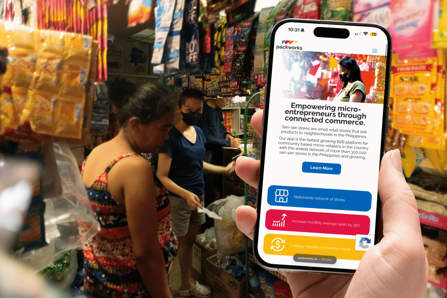 Packworks AI tool in sari-sari stores
