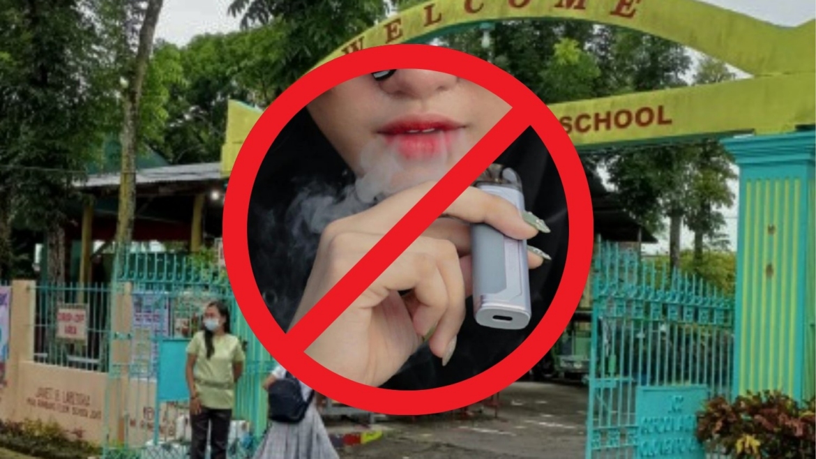 Smoking 100 meters away from school