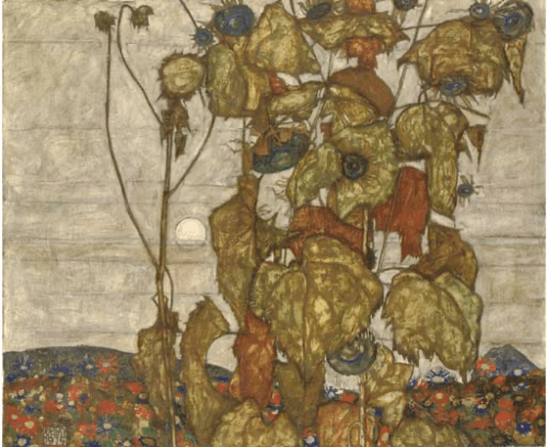 "Herbstsonne" by Egon Schiele, 1914, oil on canvas, 39.37 by 47.5 in. Photo from Christie's website