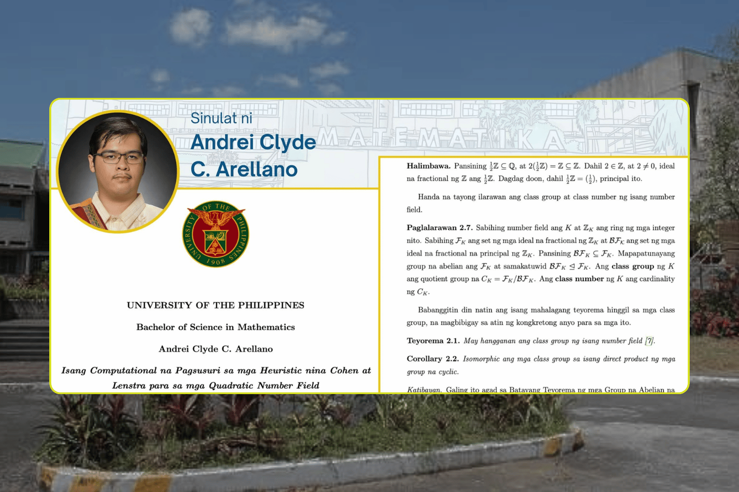 first mathematics Filipino