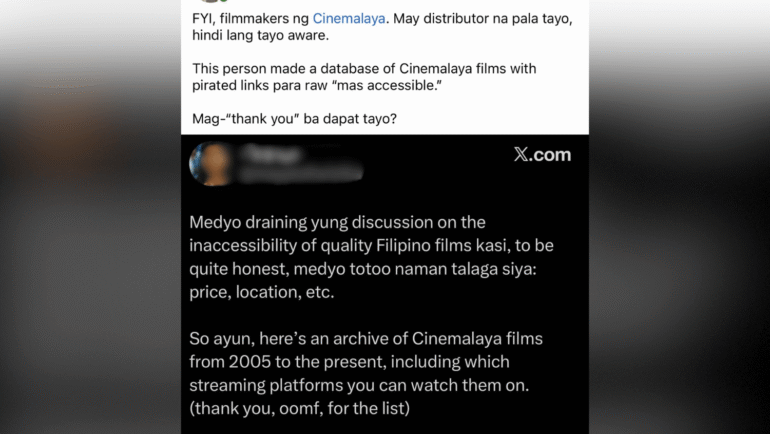 pirated Cinemalaya films