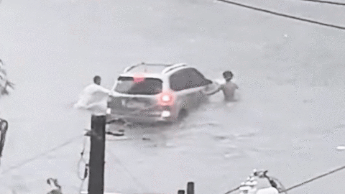 submerged car