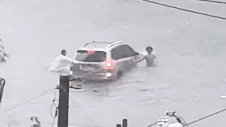 submerged car