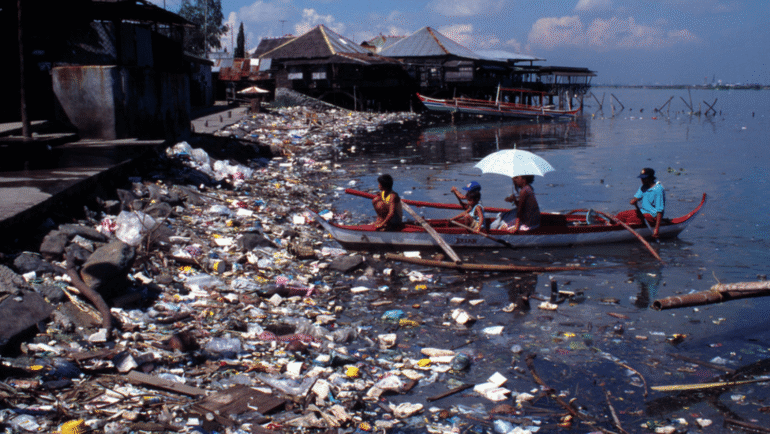 river-borne plastic waste